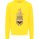 Pineapple Skull Gothic Biker Surfing Kids Sweatshirt Jumper Yellow