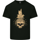 Pineapple Skull Gothic Biker Surfing Kids T-Shirt Childrens Black