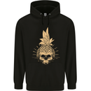 Pineapple Skull Gothic Biker Surfing Mens 80% Cotton Hoodie Black