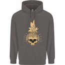 Pineapple Skull Gothic Biker Surfing Mens 80% Cotton Hoodie Charcoal