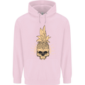 Pineapple Skull Gothic Biker Surfing Mens 80% Cotton Hoodie Light Pink