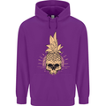 Pineapple Skull Gothic Biker Surfing Mens 80% Cotton Hoodie Purple