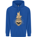 Pineapple Skull Gothic Biker Surfing Mens 80% Cotton Hoodie Royal Blue
