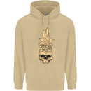 Pineapple Skull Gothic Biker Surfing Mens 80% Cotton Hoodie Sand