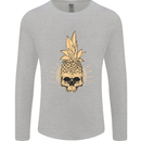 Pineapple Skull Gothic Biker Surfing Mens Long Sleeve T-Shirt Sports Grey