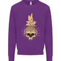 Pineapple Skull Gothic Biker Surfing Mens Sweatshirt Jumper Purple