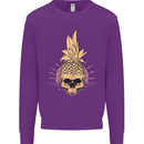 Pineapple Skull Gothic Biker Surfing Mens Sweatshirt Jumper Purple
