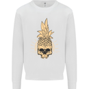 Pineapple Skull Gothic Biker Surfing Mens Sweatshirt Jumper White