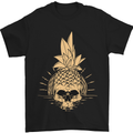 Pineapple Skull Gothic Biker Surfing Mens T-Shirt Cotton Gildan Black