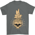 Pineapple Skull Gothic Biker Surfing Mens T-Shirt Cotton Gildan Charcoal