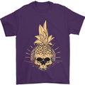 Pineapple Skull Gothic Biker Surfing Mens T-Shirt Cotton Gildan Purple