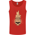 Pineapple Skull Gothic Biker Surfing Mens Vest Tank Top Red