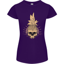 Pineapple Skull Gothic Biker Surfing Womens Petite Cut T-Shirt Purple