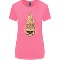 Pineapple Skull Gothic Biker Surfing Womens Wider Cut T-Shirt Azalea