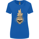 Pineapple Skull Gothic Biker Surfing Womens Wider Cut T-Shirt Royal Blue