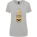 Pineapple Skull Gothic Biker Surfing Womens Wider Cut T-Shirt Sports Grey