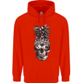 Pineapple Skull Surf Surfing Surfer Holiday Childrens Kids Hoodie Bright Red