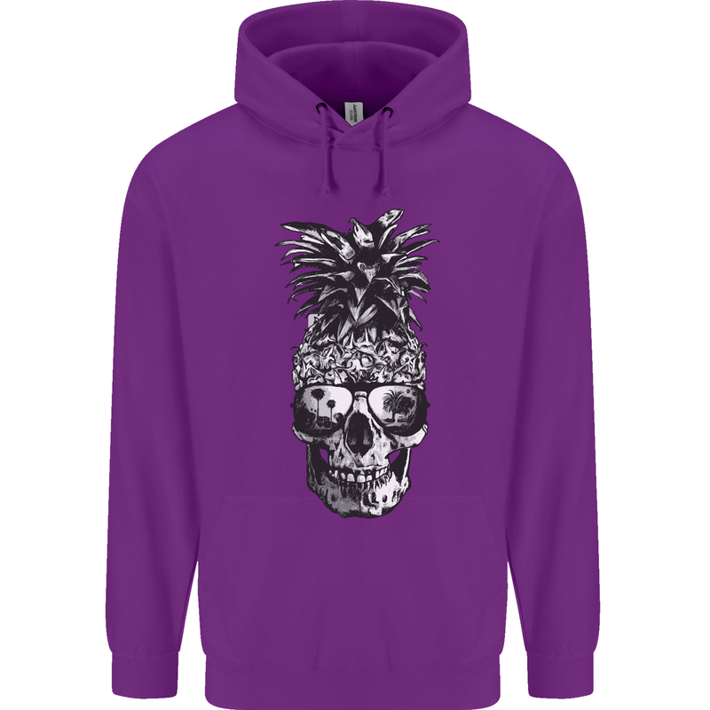 Pineapple Skull Surf Surfing Surfer Holiday Childrens Kids Hoodie Purple
