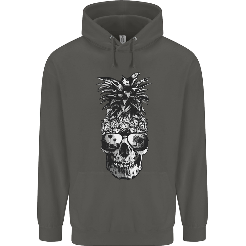 Pineapple Skull Surf Surfing Surfer Holiday Childrens Kids Hoodie Storm Grey