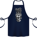Pineapple Skull Surf Surfing Surfer Holiday Cotton Apron 100% Organic Navy Blue
