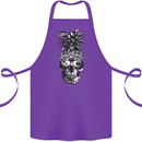 Pineapple Skull Surf Surfing Surfer Holiday Cotton Apron 100% Organic Purple