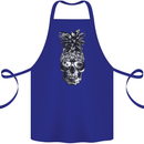 Pineapple Skull Surf Surfing Surfer Holiday Cotton Apron 100% Organic Royal Blue
