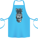 Pineapple Skull Surf Surfing Surfer Holiday Cotton Apron 100% Organic Turquoise
