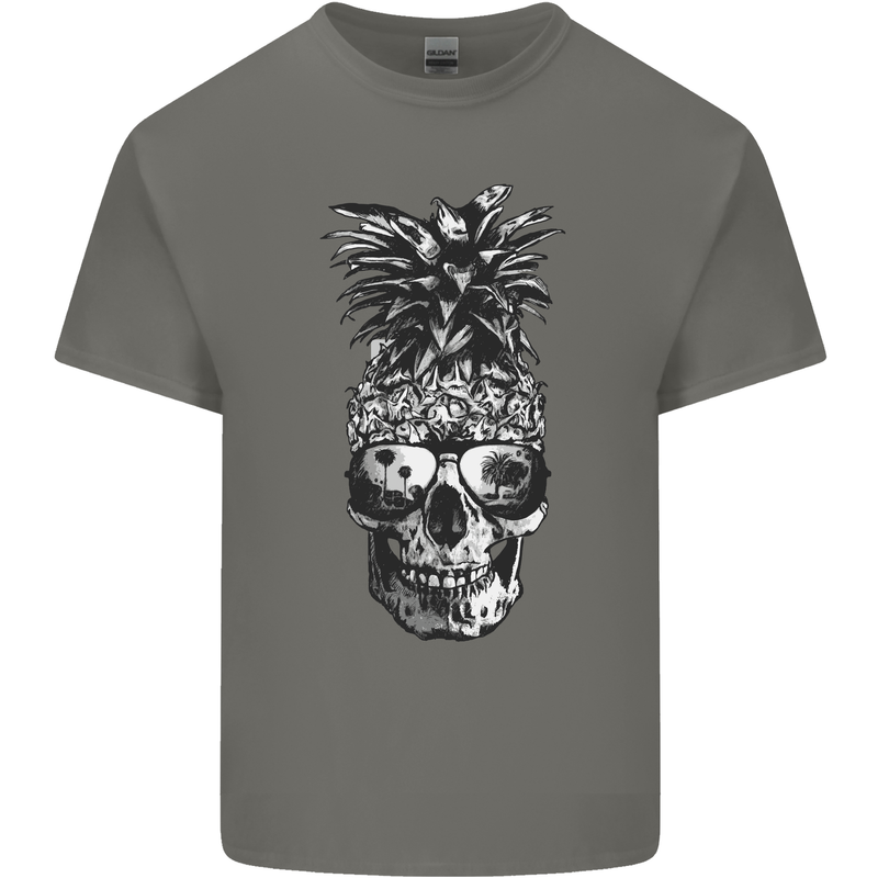 Pineapple Skull Surf Surfing Surfer Holiday Kids T-Shirt Childrens Charcoal
