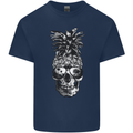 Pineapple Skull Surf Surfing Surfer Holiday Kids T-Shirt Childrens Navy Blue