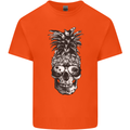 Pineapple Skull Surf Surfing Surfer Holiday Kids T-Shirt Childrens Orange