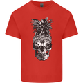 Pineapple Skull Surf Surfing Surfer Holiday Kids T-Shirt Childrens Red