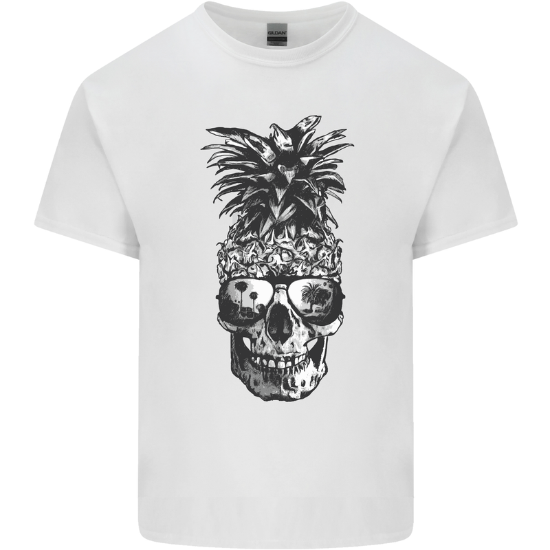 Pineapple Skull Surf Surfing Surfer Holiday Kids T-Shirt Childrens White