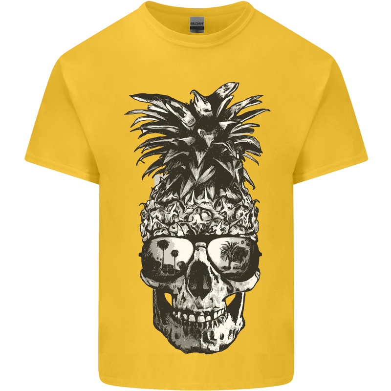 Pineapple Skull Surf Surfing Surfer Holiday Kids T-Shirt Childrens Yellow