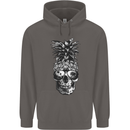 Pineapple Skull Surf Surfing Surfer Holiday Mens 80% Cotton Hoodie Charcoal