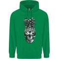 Pineapple Skull Surf Surfing Surfer Holiday Mens 80% Cotton Hoodie Irish Green