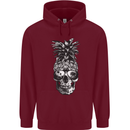 Pineapple Skull Surf Surfing Surfer Holiday Mens 80% Cotton Hoodie Maroon