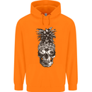 Pineapple Skull Surf Surfing Surfer Holiday Mens 80% Cotton Hoodie Orange