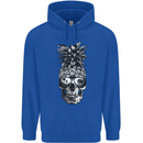 Pineapple Skull Surf Surfing Surfer Holiday Mens 80% Cotton Hoodie Royal Blue