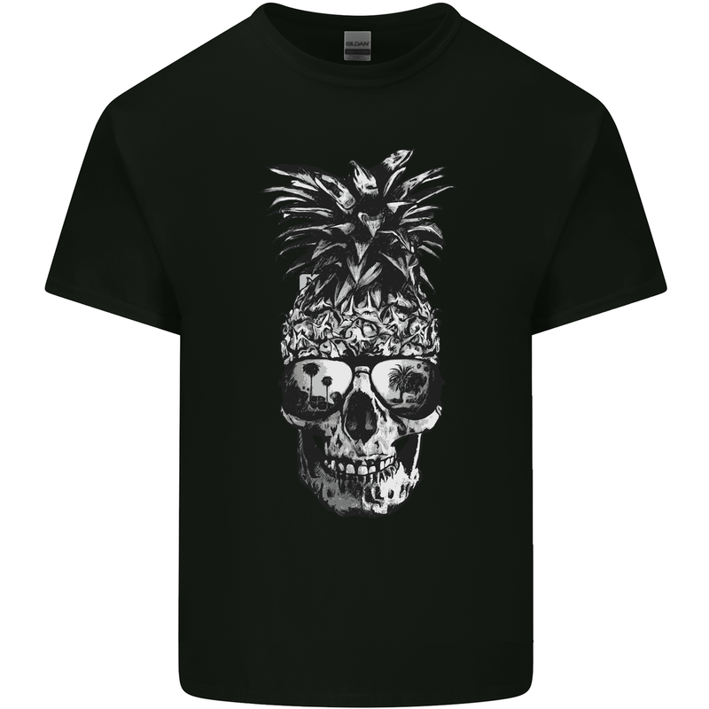 Pineapple Skull Surf Surfing Surfer Holiday Mens Cotton T-Shirt Tee Top Black