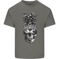 Pineapple Skull Surf Surfing Surfer Holiday Mens Cotton T-Shirt Tee Top Charcoal