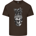 Pineapple Skull Surf Surfing Surfer Holiday Mens Cotton T-Shirt Tee Top Dark Chocolate