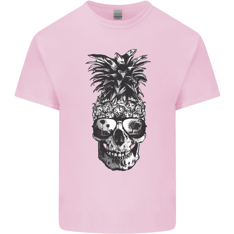 Pineapple Skull Surf Surfing Surfer Holiday Mens Cotton T-Shirt Tee Top Light Pink