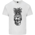 Pineapple Skull Surf Surfing Surfer Holiday Mens Cotton T-Shirt Tee Top White