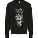 Pineapple Skull Surf Surfing Surfer Holiday Mens Sweatshirt Jumper Black