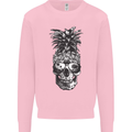 Pineapple Skull Surf Surfing Surfer Holiday Mens Sweatshirt Jumper Light Pink