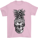 Pineapple Skull Surf Surfing Surfer Holiday Mens T-Shirt Cotton Gildan Light Pink