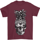 Pineapple Skull Surf Surfing Surfer Holiday Mens T-Shirt Cotton Gildan Maroon