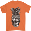 Pineapple Skull Surf Surfing Surfer Holiday Mens T-Shirt Cotton Gildan Orange