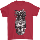 Pineapple Skull Surf Surfing Surfer Holiday Mens T-Shirt Cotton Gildan Red