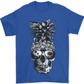 Pineapple Skull Surf Surfing Surfer Holiday Mens T-Shirt Cotton Gildan Royal Blue